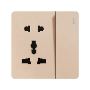 JN One open five hole socket with gold spray on the display cabinet Wall switch socket recommended electrician for hotel