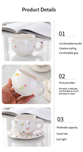 2025 nóng bán <span class=keywords><strong>300ml</strong></span> gốm cốc và đĩa không thường xuyên dễ thương Hoa Sáng Tạo tay vẽ đám mây cốc cà phê - Product Image 5