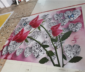 Romantico diamante rosa <span class=keywords><strong>cuore</strong></span> carta da parati 3d casa carta da parati amore murale a tema per la decorazione d'interni - Product Image 5