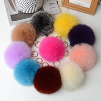 Porte-clés en peluche Kawaii personnalisés, accessoires suspendus, porte-clés pompon, porte-clés boule en fausse fourrure de renard colorée et moelleuse