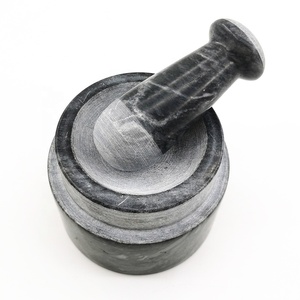Bols de broyage à Double face en pierre de granit naturel, ensemble de mortier et de pilons - Product Image 2