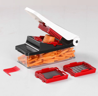 Eenvoudige Dicer Mini voor thuisgebruik, van roestvrij staal, metaal en kunststof, voor het snijden, hakken en raspen van groenten, kaas, vlees en aardappelen.