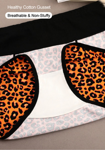 Precio de Fábrica, Venta al Por Mayor OEM, Ropa Interior Femenina de Tallas Grandes, <span class=keywords><strong>Culotte</strong></span> con Estampado de Leopardo, Bragas Transpirables de Algodón y Elastano para Damas - Product Image 3