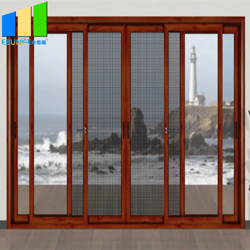 Алюминиевая стеклянная раздвижная дверь, звукоизоляционная напольная раздвижная дверь, толщина 50 мм