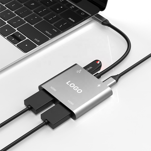 4 in 1 <span class=keywords><strong>USB</strong></span> cハブデュアルHD PD 100W <span class=keywords><strong>USB</strong></span> <span class=keywords><strong>3.0</strong></span>タイプcデータラップトップスプリッターアダプタドッキングステーションMacbook Pro <span class=keywords><strong>USB</strong></span> HUB用 - Product Image 1