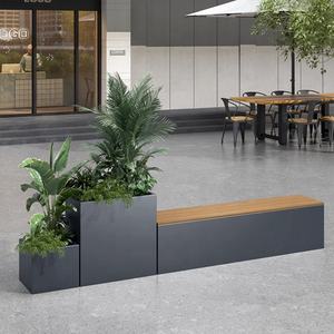Wooden <strong>Bench</strong> With Flower Pots, Planter, and <strong>Bench</strong> Seat and Flower Planter - Product Image 3