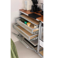 Meuble de rangement simple de style médiéval en acrylique pour café, avec profil en aluminium et panneau marin, buffet sur pied réglable