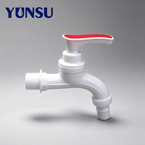 Robinet d'extérieur économique en plastique PP avec poignée rouge antidérapante, résistant aux UV, DN15 1/2 pouce, cartouche céramique pour l'irrigation des jardins - Product Image 1