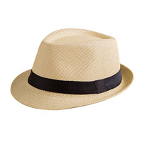 Chapeau Fedora Trilby en Paille de Papier Personnalisé avec Logo Imprimé, pour Hommes et Femmes, Idéal pour l'Été et le Printemps, Cadeau Promotionnel Abordable