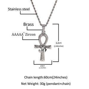 UWIN-collar con colgante de Cruz Ankh, colgante de <span class=keywords><strong>Ojo</strong></span> de Horus Ankh, <span class=keywords><strong>amuleto</strong></span> de joyería de Hip Hop <span class=keywords><strong>egipcio</strong></span> antiguo, 2023 - Product Image 6