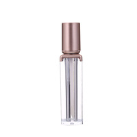Tubes de brillant à lèvres de luxe 5 ml, tubes personnalisés dorés pour fond de teint liquide et correcteur avec applicateur, flacon carré pour brillant à lèvres
