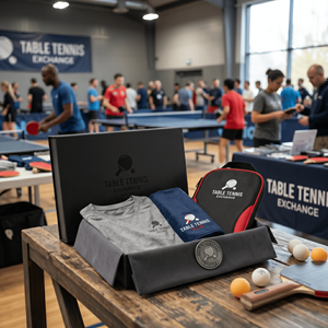 Échange personnalisé de matériel de tennis de table avec serviette de sport, étui pour raquette, badge et boîte cadeau rigide - Product Image 4