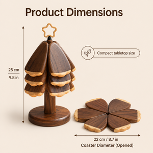 Custom Tree <b>Trivets</b> Wooden Foldable for Hot Dishes Non-Slip Heat Insulated Folding Wood Table Plate Mat - Product Image 2