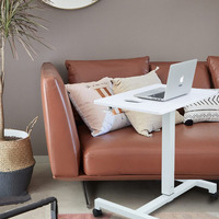 Table mobile à une seule colonne, réglable en hauteur électriquement, avec vérin pneumatique, bureau debout mobile avec roulettes, table de bureau