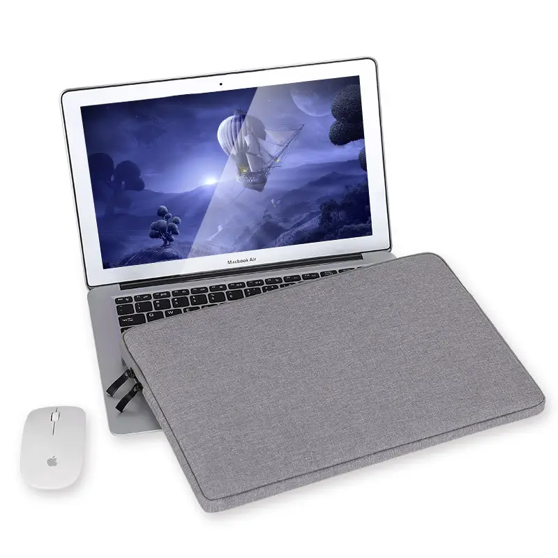 Soft Felt Laptop Sleeve Bag Cover Case Briefcase 11 13 14 15 6 Inch for Apple Mac Pro Macbook Black OEM Customized Logo Style