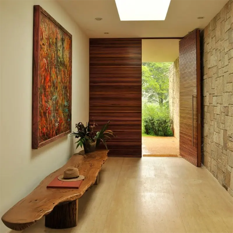 Daiya porta de madeira sólida com 8 pés, porta de balanço aberto duplo