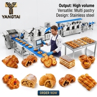 Ligne de production de pâte feuilletée à couches uniformes pour la fabrication de tartelettes aux œufs, équipement de traitement de la pâte pour usine alimentaire, nécessitant moins d'opérateurs
