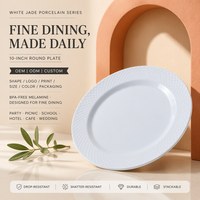 Fournisseur OEM ODM, vaisselle en mélamine sans BPA en gros, assiette pour cantine scolaire, assiette résistante aux chocs, durable