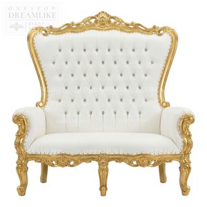 Moderna Poltrona Reale Dorata in Legno per Soggiorno e Cene di Gala - Product Image 1