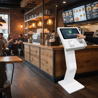 Quiosco de Autoservicio Android de 15.6/21.5 Pulgadas - Terminal POS con Pantalla Táctil Full HD e Impresora para Restaurante/Cafetería/Comida Rápida