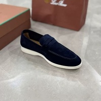 Mocassins décontractés pour hommes en cuir véritable antidérapants avec motif géométrique pour le printemps, l'été et l'automne