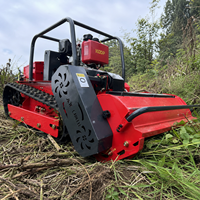 Tondeuse télécommandée diesel sur chenilles avec 32 lames à fléaux et générateur 2500W pour le contrôle de la végétation sauvage sur de grands terrains