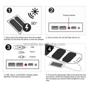Chargeur de batterie solaire pliable Slocable 20W, panneau solaire flexible, fabriqué en usine BSCI - Product Image 5