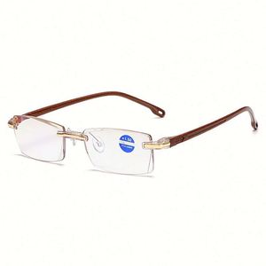 Gafas de Lectura con Montura TR 90 Sin Aro para Presbicia e Hipermetropía, Novedad 2021, Gran Venta, con Protección Contra Luz Azul - Product Image 5