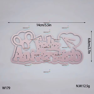Matrices de découpe en métal « Joyeux Anniversaire » <span class=keywords><strong>portugaises</strong></span> très vendues pour la création de cartes, artisanat fait main, découpe pour scrapbooking - Product Image 4