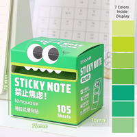 Bloc-notes adhésif transparent à paillettes, 105 feuilles, autocollants, motif monstre mignon, cadeau pour étudiants