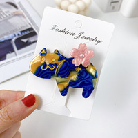 6CM Acetate Haars pange Mädchen Frauen Haarschmuck Farbiges Acryl harz Niedlicher Cartoon Katzen blumen haar klaue