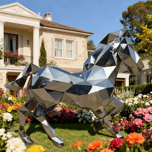 Yaşam boyutu paslanmaz çelik at heykeli oyma cilalı döküm kaynaklı kaplama boyalı hayvan heykelcik ayakta Metal heykel - Product Image 6