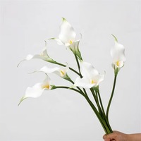 Décoration de mariage EVA 2 têtes fleurs de lys calla Real Touch fleurs de lys calla artificielles blanches