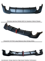 Diffuseur de pare-chocs arrière à succès avec éclairage pilote vertical LED en option pour VW Golf 8 8.5 GTI R-line 2020-2026 Kit de course ABS