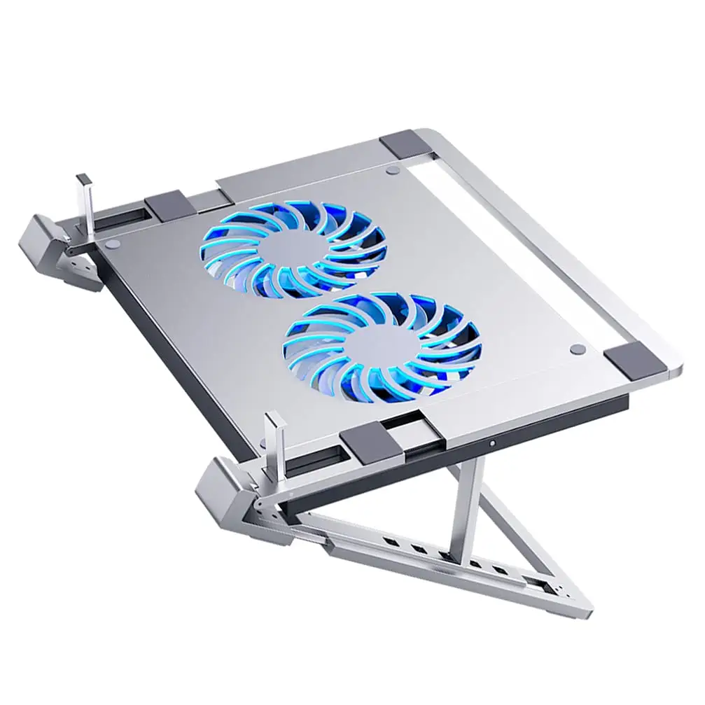 Laptop Cooling Pad Laptop Fan Stand Portable Ultra Slim USB Powered Gaming Laptop Stand Aluminium Adjustable