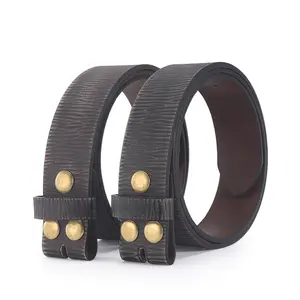 Vintage Top Quality Leather Man Belt without Buckle Handmade Surface130cm