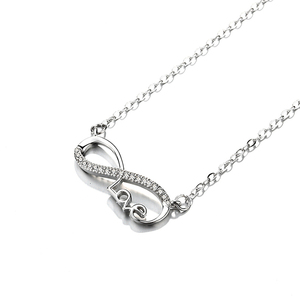 Lettres personnalisées Nom 925 Sterling Silver Fashion Infinity Shape Pendentif <span class=keywords><strong>Collier</strong></span> Pour Femmes Cadeaux - Product Image 4