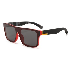 Lunettes de soleil carrées surdimensionnées polarisées à monture intégrale avec logo personnalisé, dégradé miroir, protection UV400, couleur gris champagne TZHFKJ, unisexe, vente en gros - Product Image 5