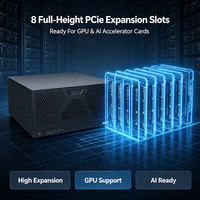 Châssis de montage en rack pour GPU industriel 5U EBS-5U500, prend en charge la carte mère E-ATX, 8 emplacements PCIe, refroidissement liquide 360 mm