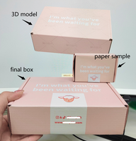 Boîtes en carton recyclables pour l'emballage de cils cosmétiques, boîte d'expédition en carton ondulé rose avec logo personnalisé