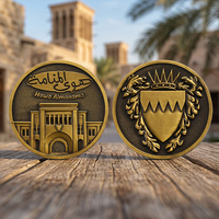 Pièce de monnaie commémorative personnalisée en alliage de zinc avec logo 3D en relief, script arabe, pièce en laiton pour le tourisme, souvenir de bureau