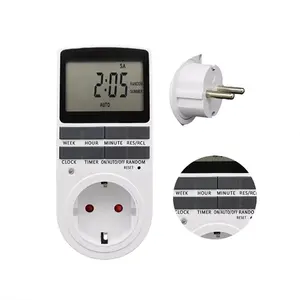 EU Plug Kitchen Timer Outlet 230V 7 Day 12/24 Hour Programmable Timing Socket
