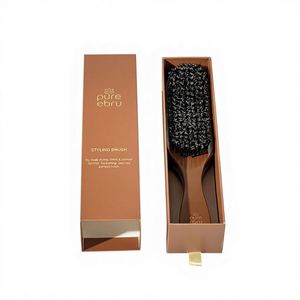 Custom Sandalwood Comb Cosmetic Packaging Box Air <b>Cushion</b> Liner Drawer Design Long Handle <b>Rectangular</b> Shape Logo 2mm UV Coating - Product Image 1