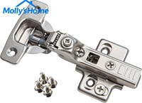 Charnières de meuble professionnelles 4D à clipser, à fermeture amortie, vitesse de fermeture réglable, charnière à recouvrement total pour porte de cuisine et de placard