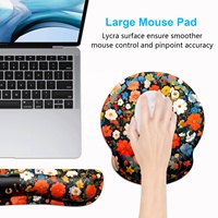 Repose-poignets ergonomique en gel pour clavier motif chat de dessin animé et tapis de souris en mousse à mémoire de forme pour PC avec base en caoutchouc, couleur personnalisable, en stock