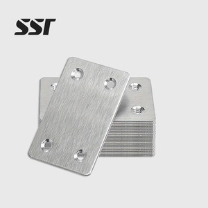 Customized 2mm Thick Stainless Steel Brushed Single-Side Wall-mounted Slatwall Furniture <b>Brackets</b> Flat Iron <b>Bracket</b> - Product Image 1