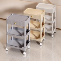 Chariot de rangement moderne en plastique pour la maison, le bureau, le salon, la salle de bain et l'extérieur - Chariot de beauté durable à 4 roues - Vente en gros usine