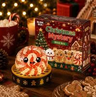 Weihnachts-Überraschungsbox aus Kunststoff mit Niedlichen Schneemann- und Elch-Figuren, Überraschungsspielzeug, Schreibtisch-Dekoration, Feiertagsdekoration