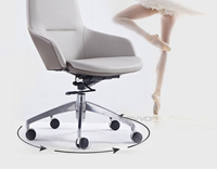 Chaise de bureau ergonomique moderne en cuir PU, cadre en aluminium, roulettes, chaise de direction HBADA E3 Pro Dynamic L avec coussin