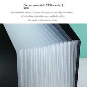 Hộp đựng tài liệu đa năng A4 dạng đứng, nhiều ngăn, chất liệu da PU, hộp đựng giấy thi, giá để đồ dùng học tập trên bàn học - Product Image 4